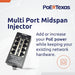 PoE Texas Injector 4 Port Gigabit Mode A PoE Injector with 48 Volt 48 Watt Power Supply