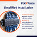 PoE Texas Injector 8-Port 10/100, Mode B PoE Injector with 48 Volt 120 Watt Power Supply