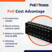 PoE Texas Injector 8-Port 10/100, Mode B PoE Injector with 48 Volt 120 Watt Power Supply