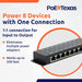 PoE Texas Injector 8-Port 10/100, Mode B PoE Injector with 48 Volt 120 Watt Power Supply