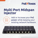 PoE Texas Injector 8 Port 10/100 Mode B PoE Injector with 48V 60W Power Supply