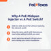 PoE Texas Injector 8 Port Gigabit, Mode A PoE Injector with 48 Volt 60 Watt Power Supply