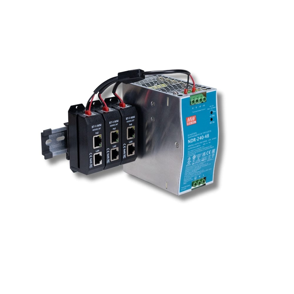2.5 Gigabit PoE++ (802.3bt) 3-port Injector kit with 48 Volt 240 Watt ...