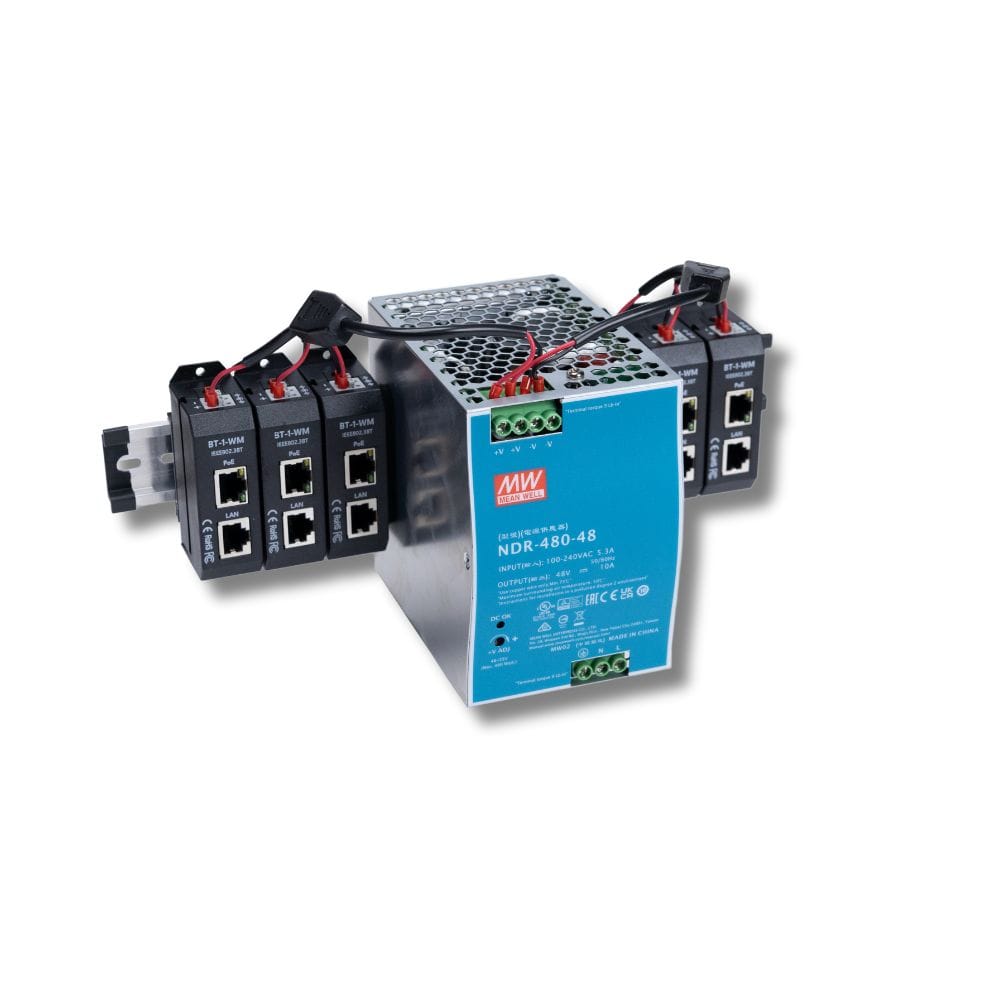 2.5 Gigabit PoE++ (802.3bt) 6-port Injector Kit with 48 Volt 480 Watt ...