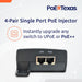 PoE Texas Injector Gigabit PoE++ (802.3bt) Dual Signature Injector with 55 Volt 60 Watt Output for Indoor without Surge Protection