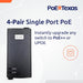 PoE Texas Injector Gigabit PoE++ (802.3bt) Dual Signature Injector with 55 Volt 60 Watt Output with Surge Protection