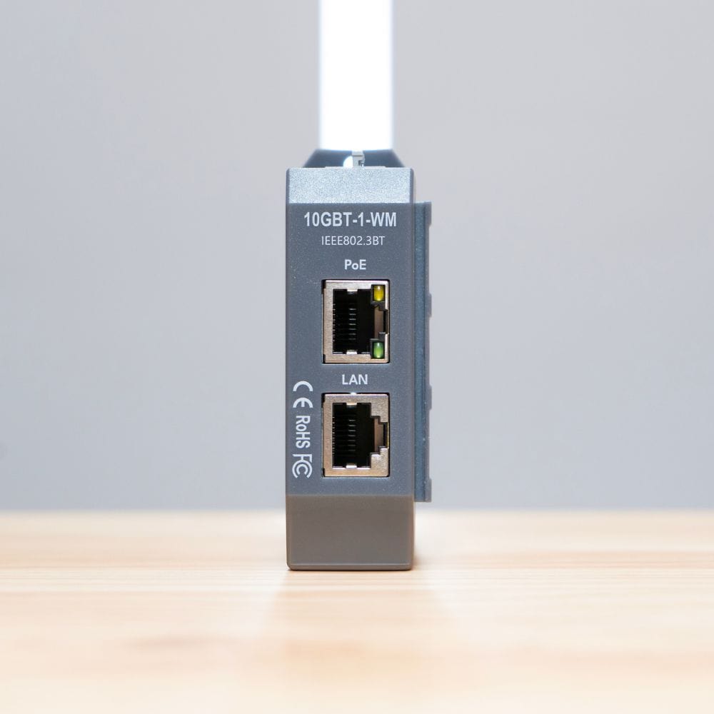 PoE Texas Injector Single Port 10 Gigabit PoE++ (802.3bt) Injector with 56 Volt 120 Watt Output with Power Supply