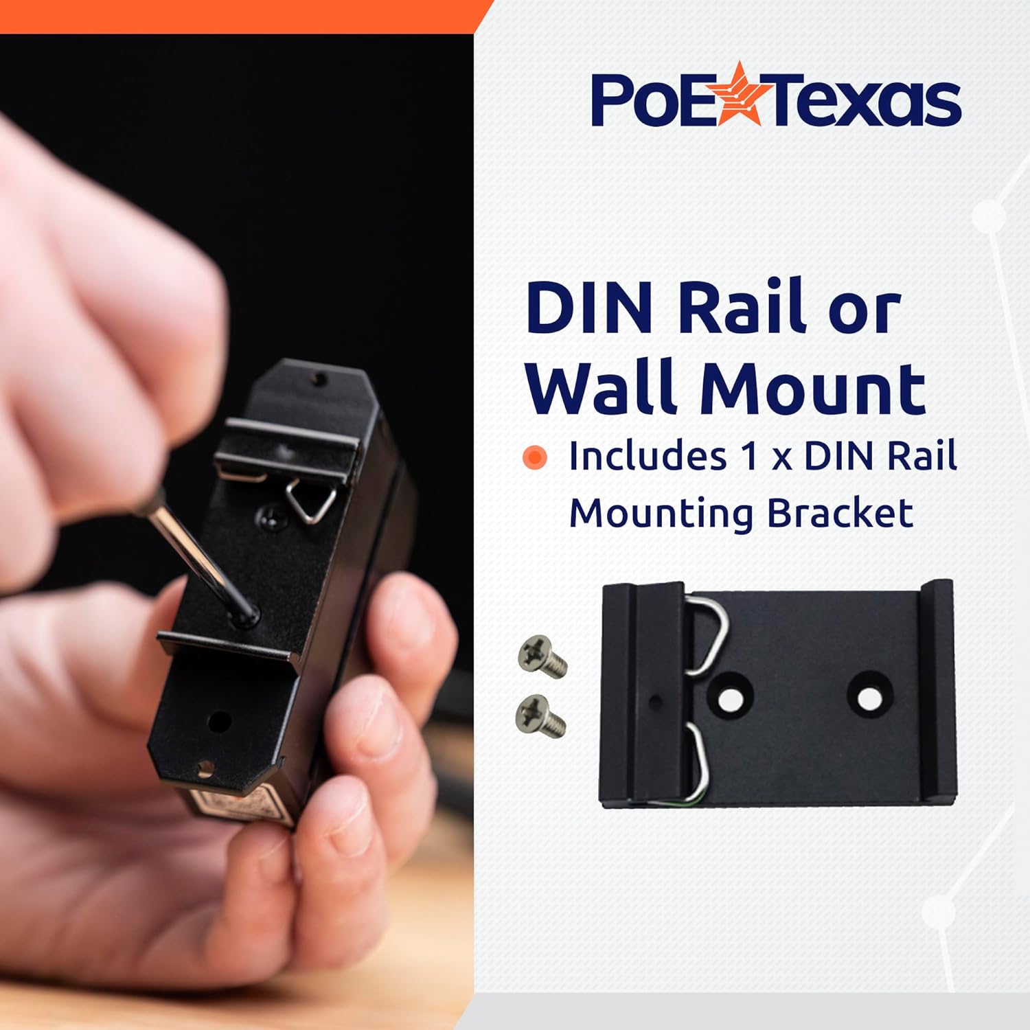 PoE Texas Injector Single Port 2.5 Gigabit PoE++ (802.3bt) Injector with 56 Volt 120 Watt Output with Power Supply