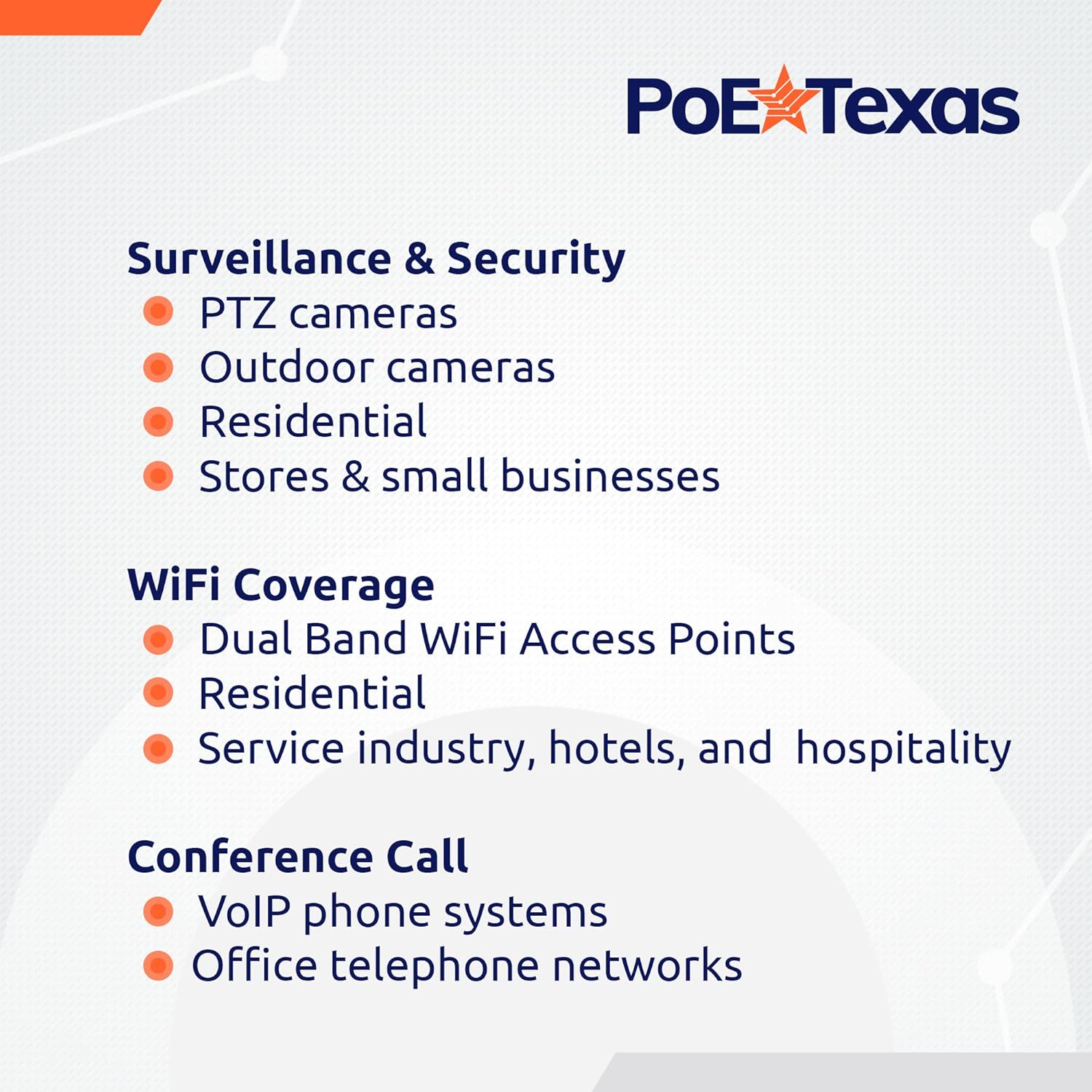 PoE Texas Injector Single Port Gigabit Mode B PoE Injector with 48 Volt 30 Watt Output