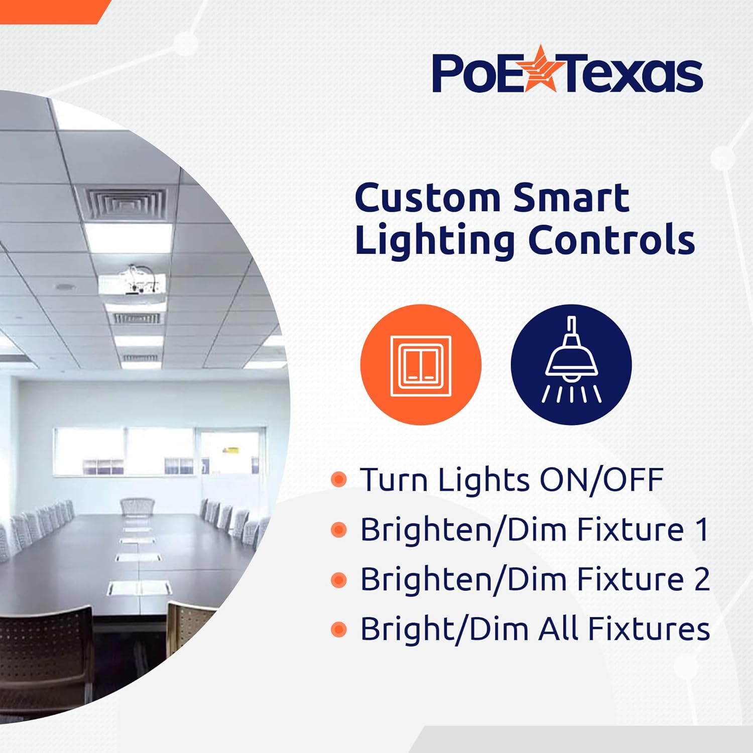 POE Texas Lighting Managed LED Lighting - Single/Double Room Kit - DENT-LK-C4-B