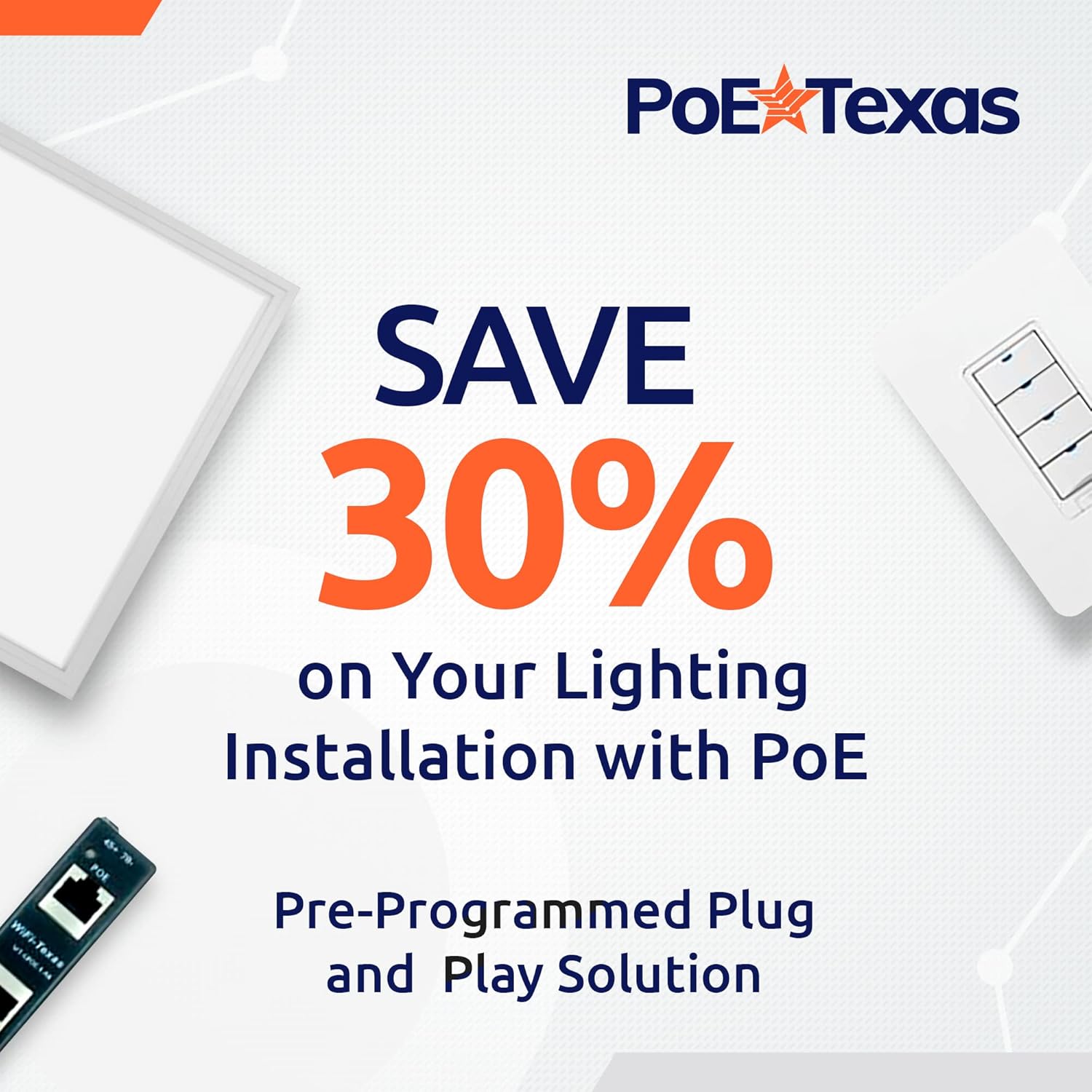 POE Texas Lighting Managed LED Lighting - Single Room Kit - DENT-LK-C2-A