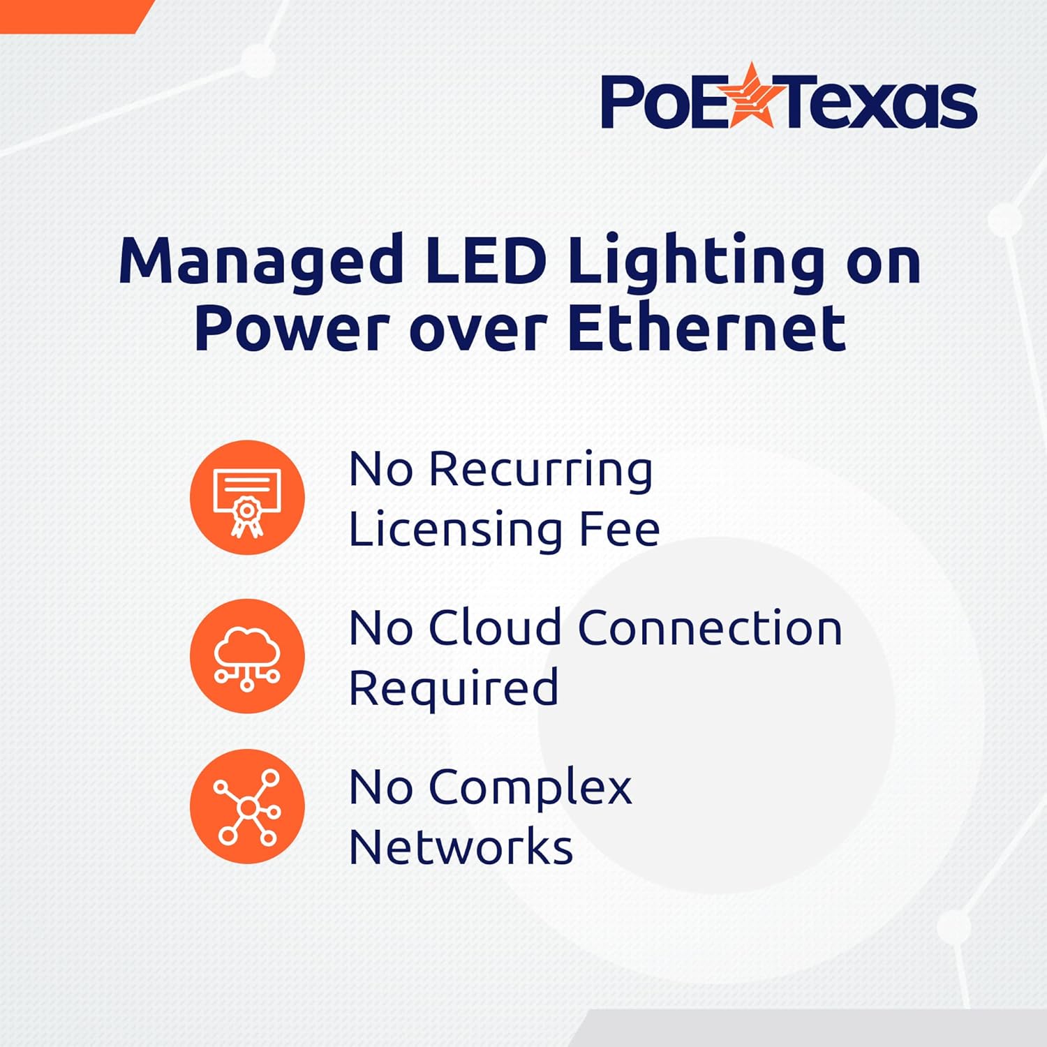 POE Texas Lighting Managed LED Lighting - Single Room Kit - DENT-LK-C2-B