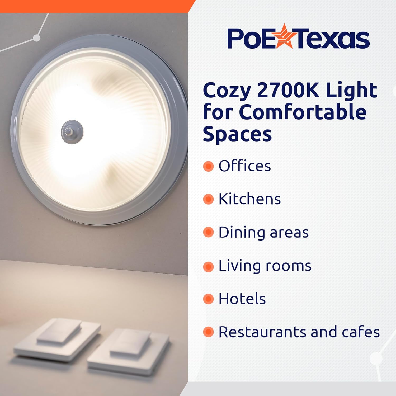 POE Texas Lighting PoE Lighting Plug-and-Play Kit with 24V LED Driver, Bulbs, and Wireless Light Switch: AT-LED-24V-BULB