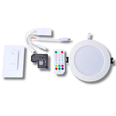 PoE Texas Lighting PoE Lighting Plug and Play Kit with 24V LED Driver, LED RGB Disc lights, and Wireless Light Switch: AT-LED-24V-RGBDISC