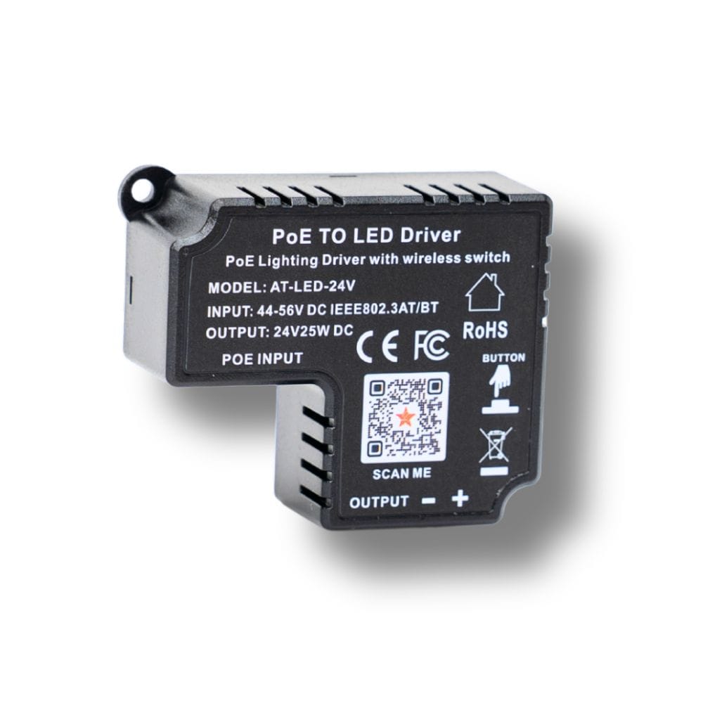 PoE Texas Lighting PoE Lighting Plug and Play Kit with 24V LED Driver, LED RGB Disc lights, and Wireless Light Switch: AT-LED-24V-RGBDISC