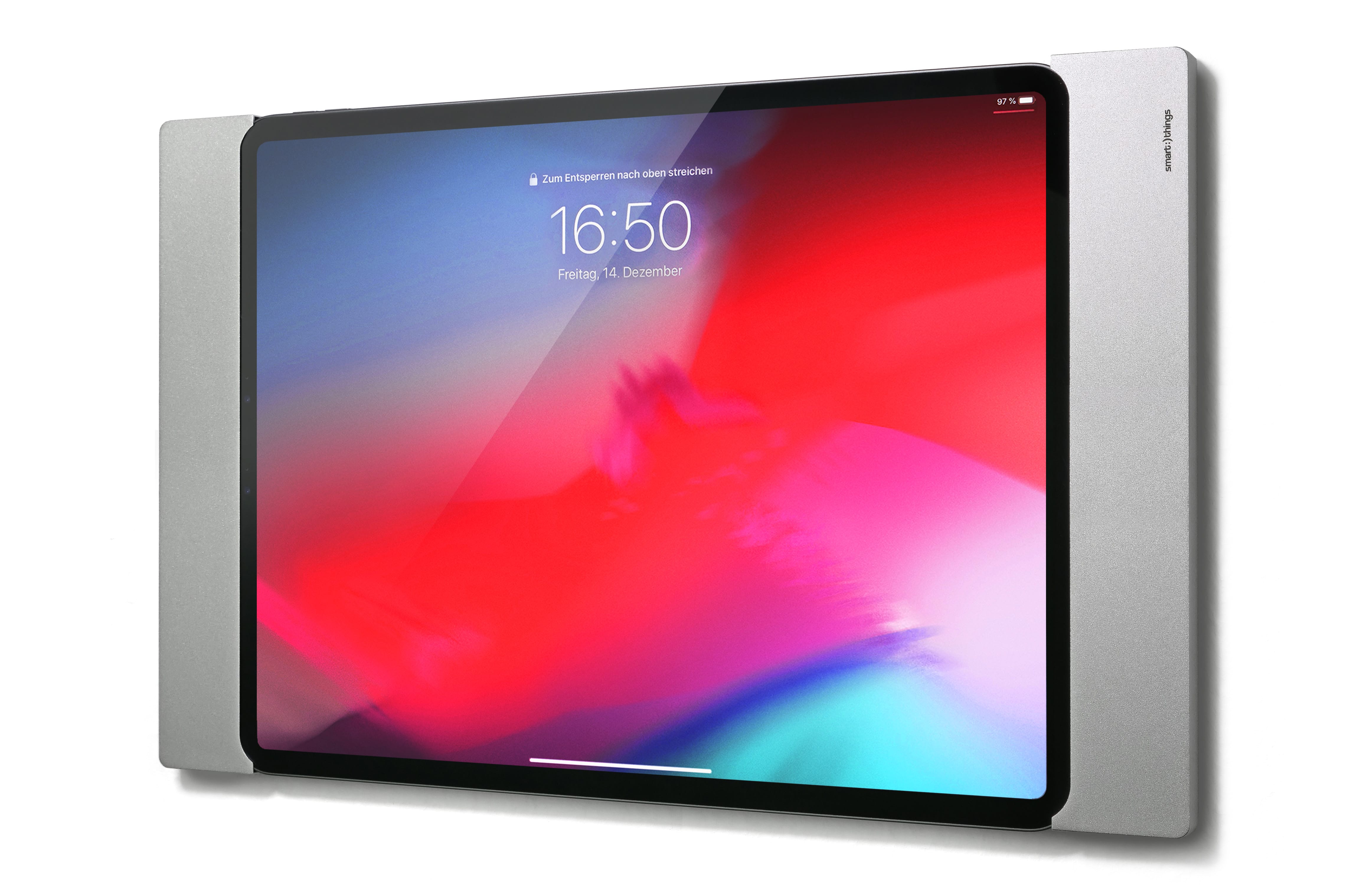 POE Texas Lockable Aluminum Wall Mount for Permanent iPad Pro 12.9" (2018) Installations (Silver)