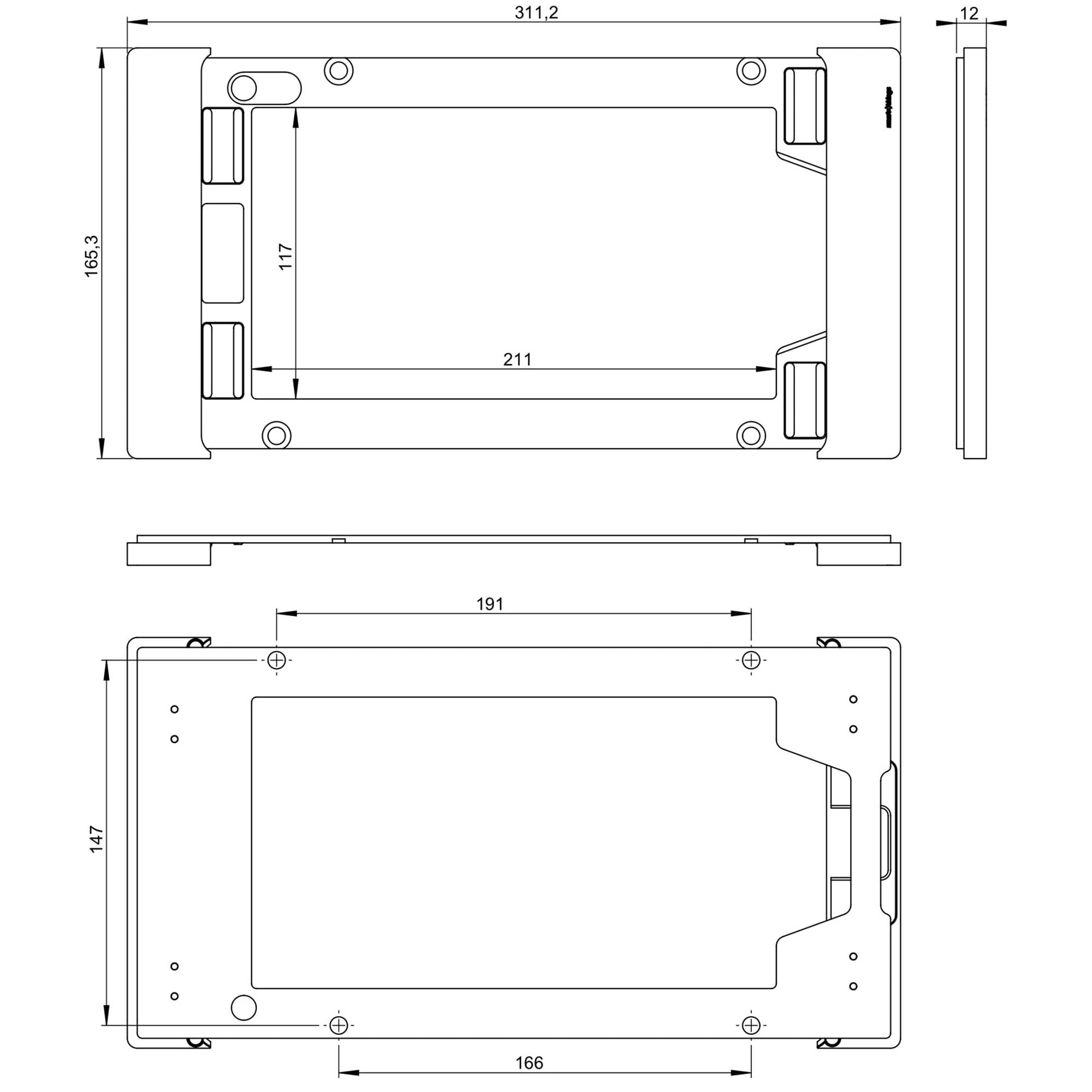 POE Texas Lockable Wall Mount for permanent for Samsung Galaxy Tab S7, S8, S9, S9 FE (Silver)