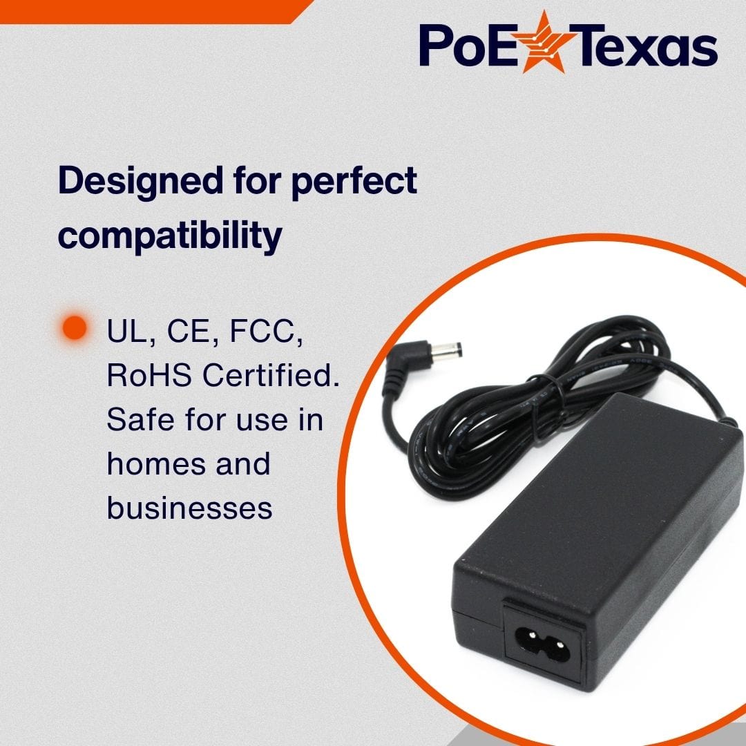 PoE Texas Power Supplies Power Supply 24V 30W - UL/FCC Certified