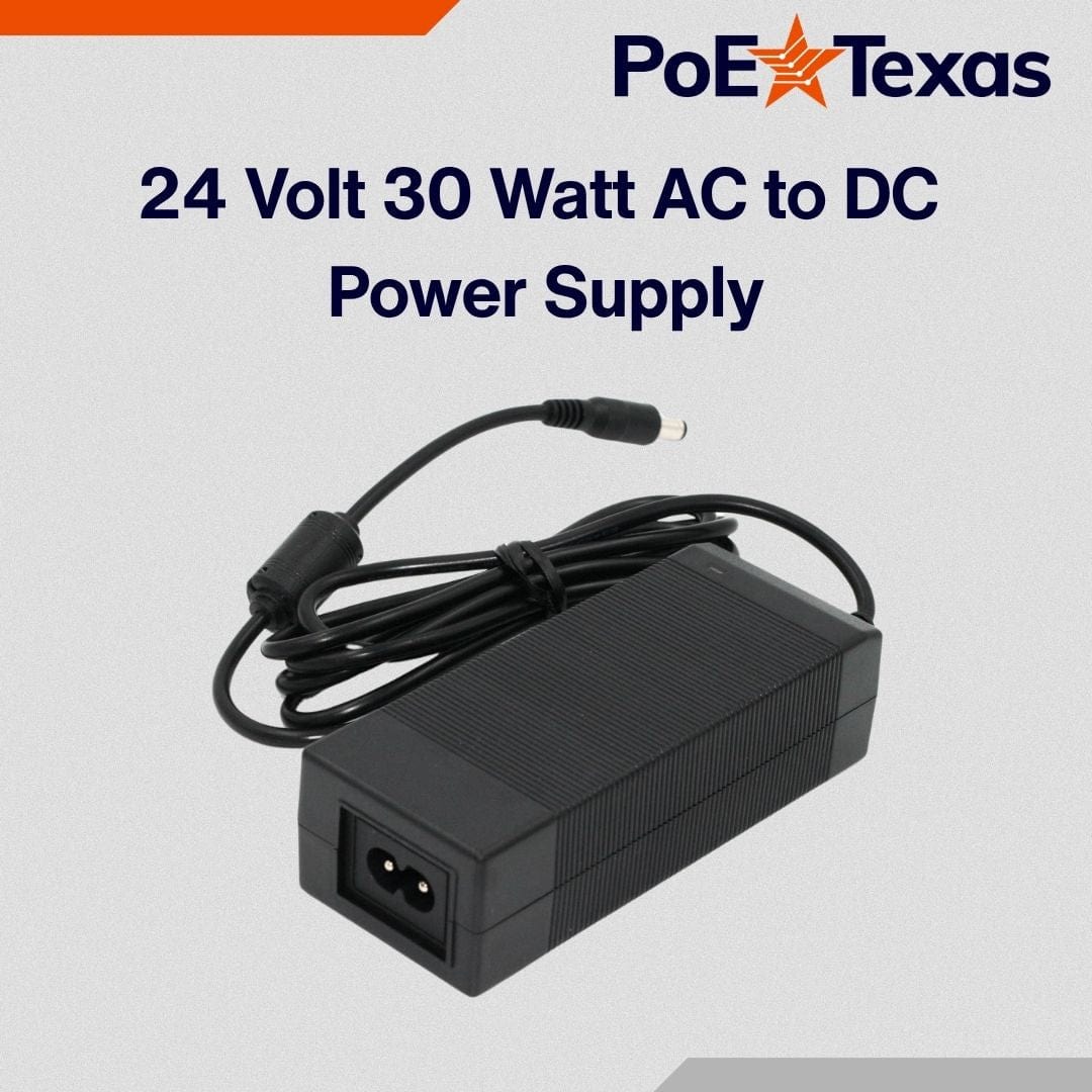 PoE Texas Power Supplies Power Supply 24V 30W - UL/FCC Certified