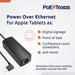 PoE Texas Splitter 802.3af Ethernet Power and Wired Data for Conference Rooms, Mounted Tablets & More - Extend PoE up to 328 Feet