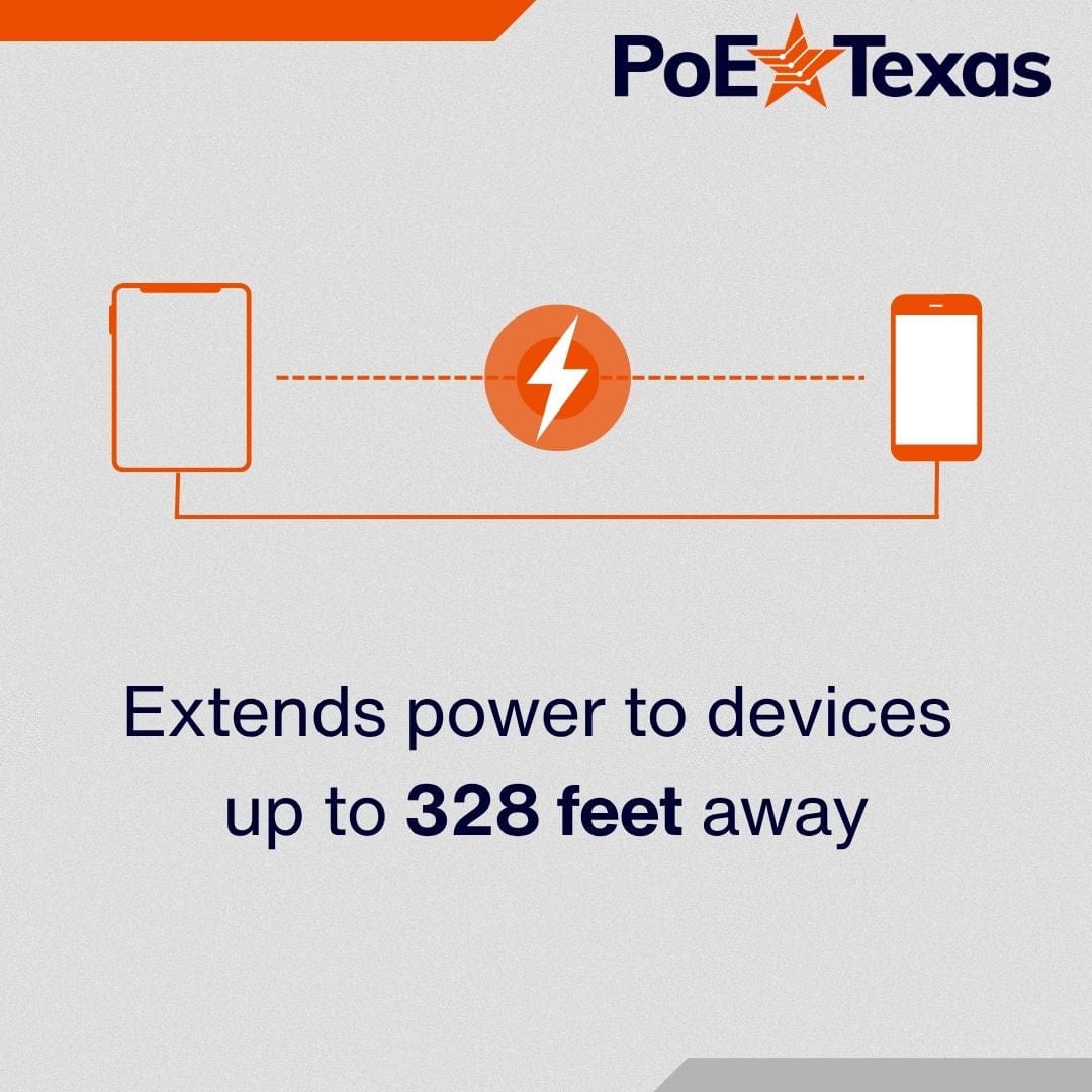 PoE Texas Splitter 802.3af PoE to 5 Volt Splitter for Lightning Devices (Power Only)