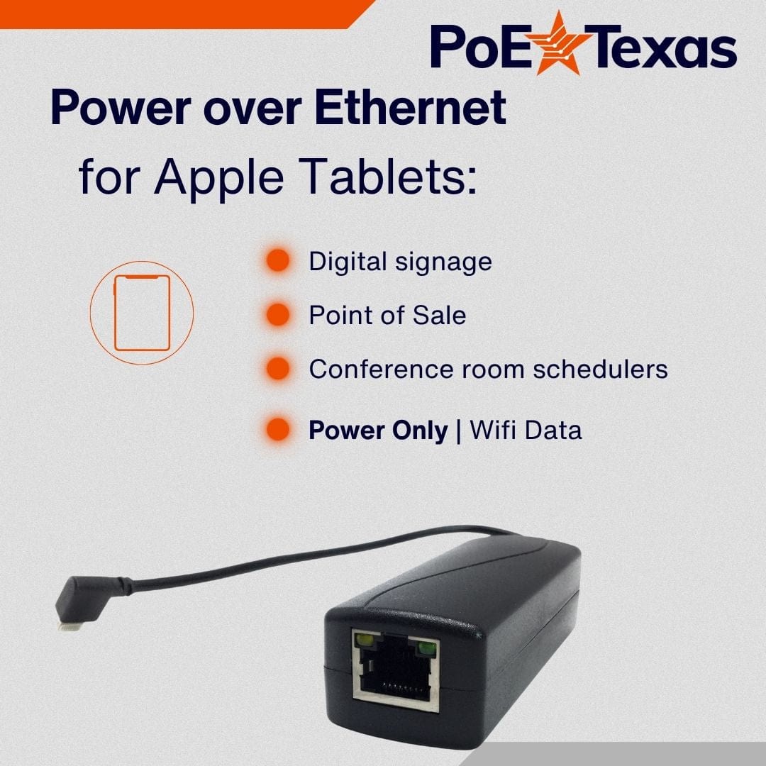 PoE Texas Splitter 802.3af PoE to 5 Volt Splitter for Lightning Devices (Power Only)