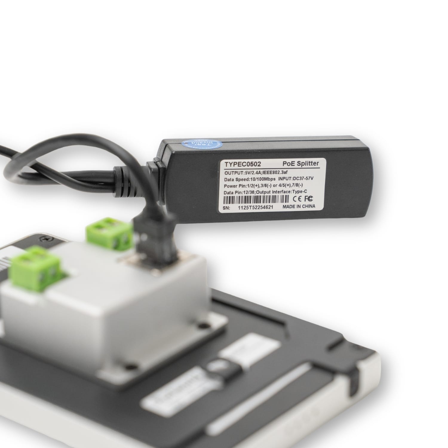 PoE Texas Splitter 802.3af PoE to 5V Splitter for USB-C Devices