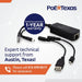 PoE Texas Splitter 802.3af PoE to USB Splitter with Gigabit Data on RJ45 Output