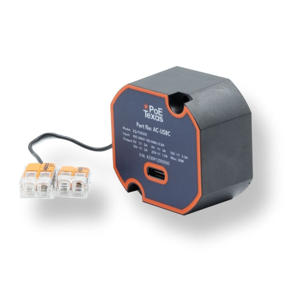 In-wall USB-C Charging Device for AC power