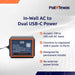 POE Texas Splitter AC to USBC adapter with two USB-C ports for USB-C Devices 5-20V with max output 30W