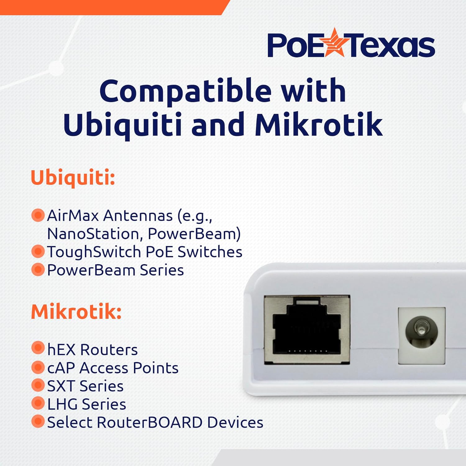 POE Texas Splitter Gigabit Inline PoE Splitter/Converter with 24 Volt 25 Watt PoE or DC Output