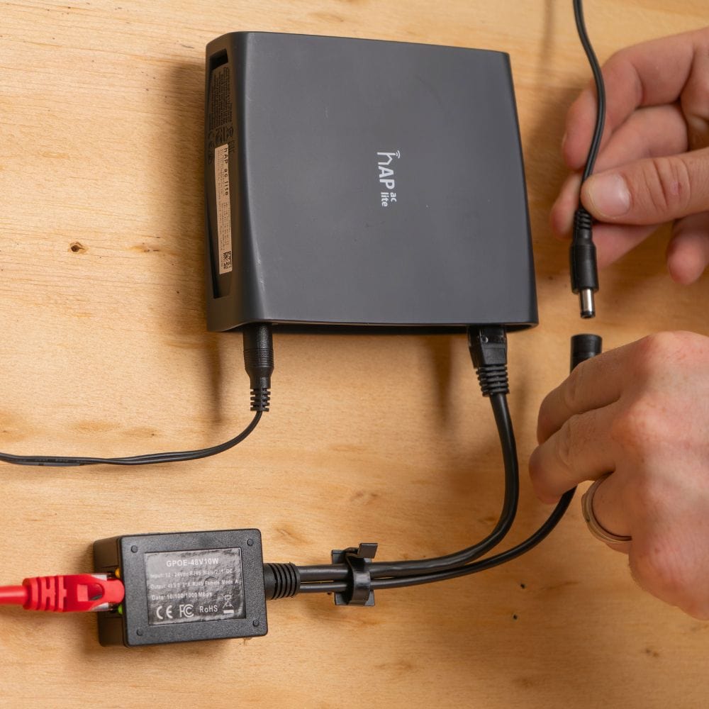 POE Texas Splitter Inline Gigabit Mode B Step Up Splitter that Converts 12-30 Volts to 48 Volts PoE