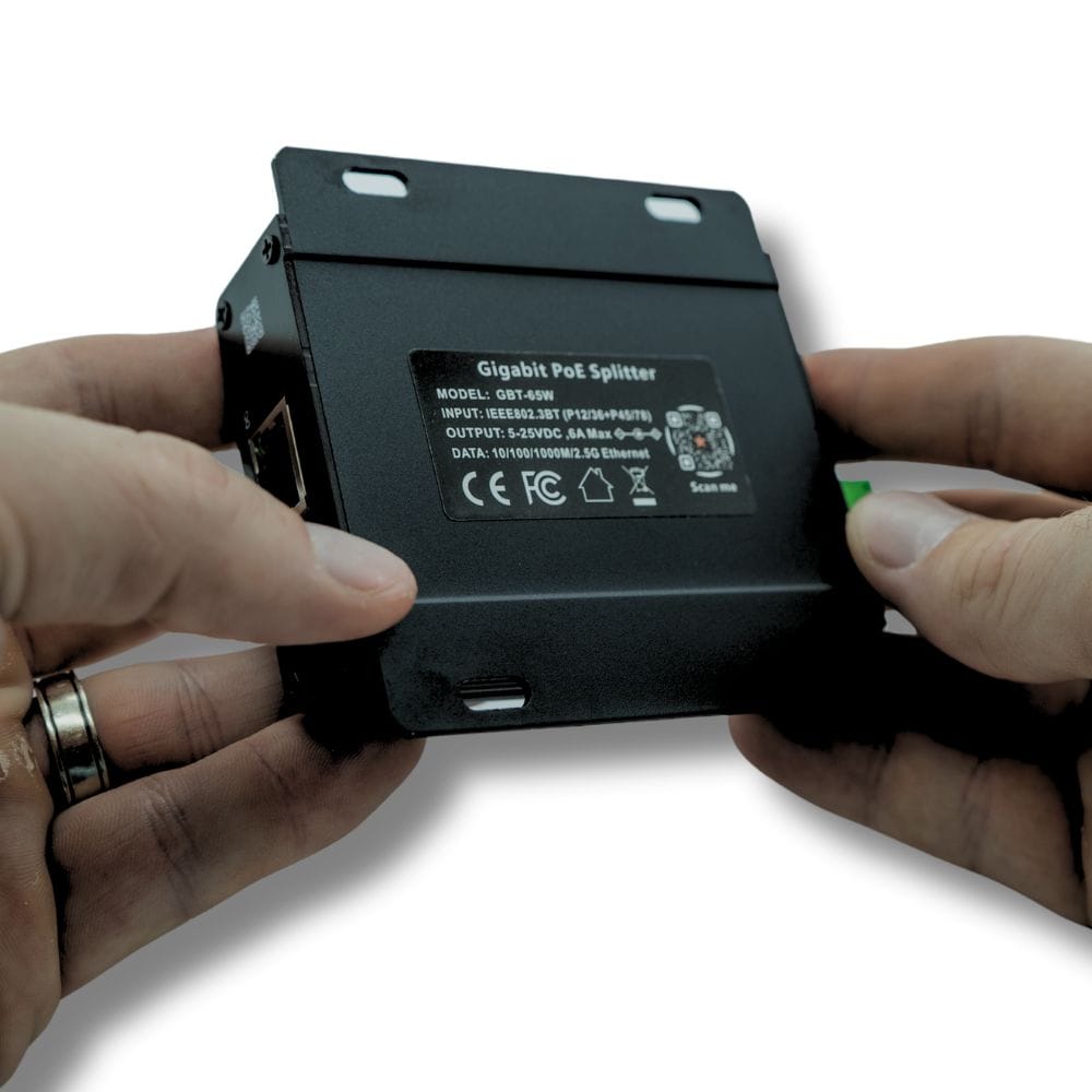 POE Texas Splitter New! Gigabit PoE++ (802.3bt) 5-24 VDC Adjustable Voltage + Separate Gigabit Data Delivery with 65 Watt Output