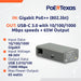 POE Texas Splitter New! Gigabit PoE++ (802.3bt) to USB-C Power + Data Delivery with 65 Watt Output with USB-C cable - USB-C compatible with Laptops, iPad Pro 12.9", Surface Go, Galaxy Tab