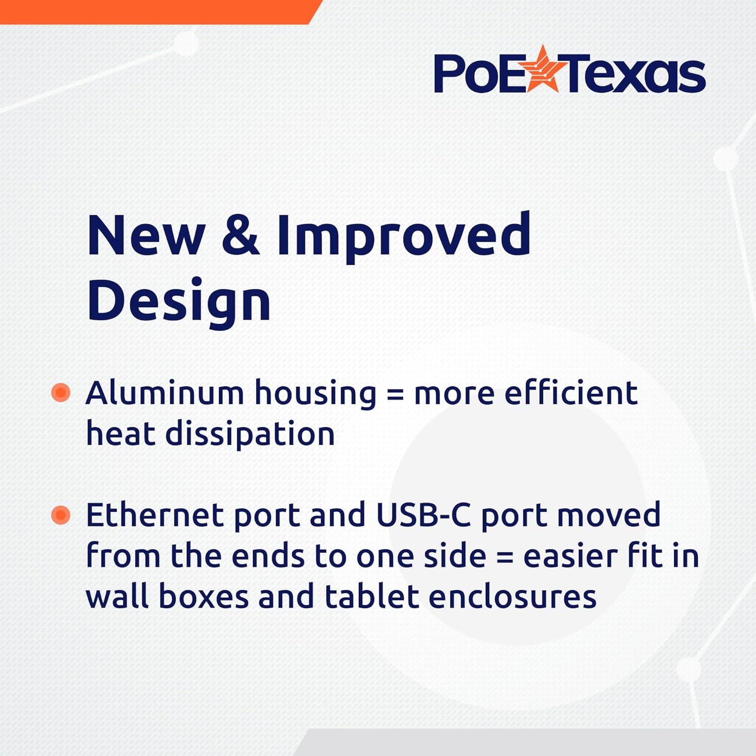 POE Texas Splitter Patented Gigabit PoE+ (802.3at) to USB-C Power + Data Delivery with 25 Watt Output - USB-C compatible w/ iPad Pro 12.9", Surface Go, Galaxy Tab