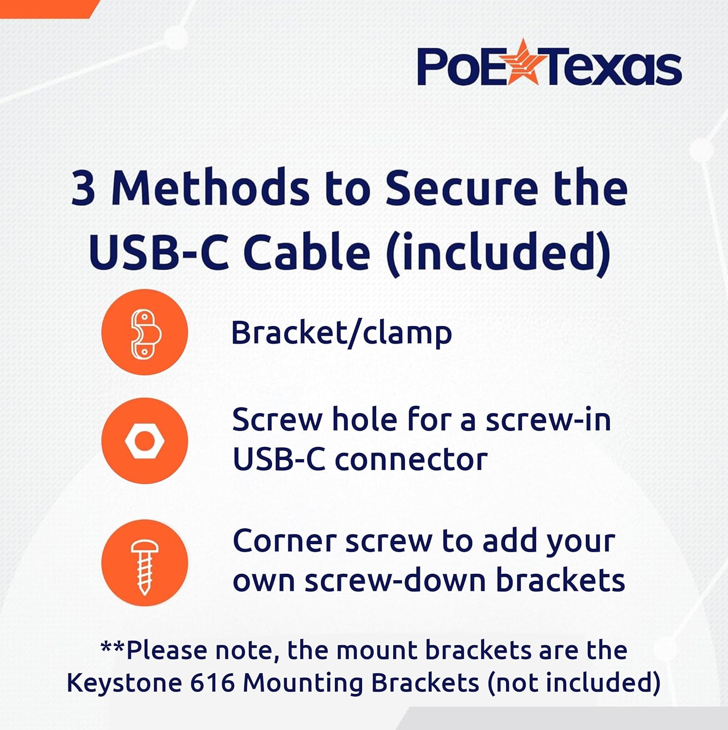 POE Texas Splitter Patented Gigabit PoE+ (802.3at) to USB-C Power + Data Delivery with 25 Watt Output - USB-C compatible w/ iPad Pro 12.9", Surface Go, Galaxy Tab