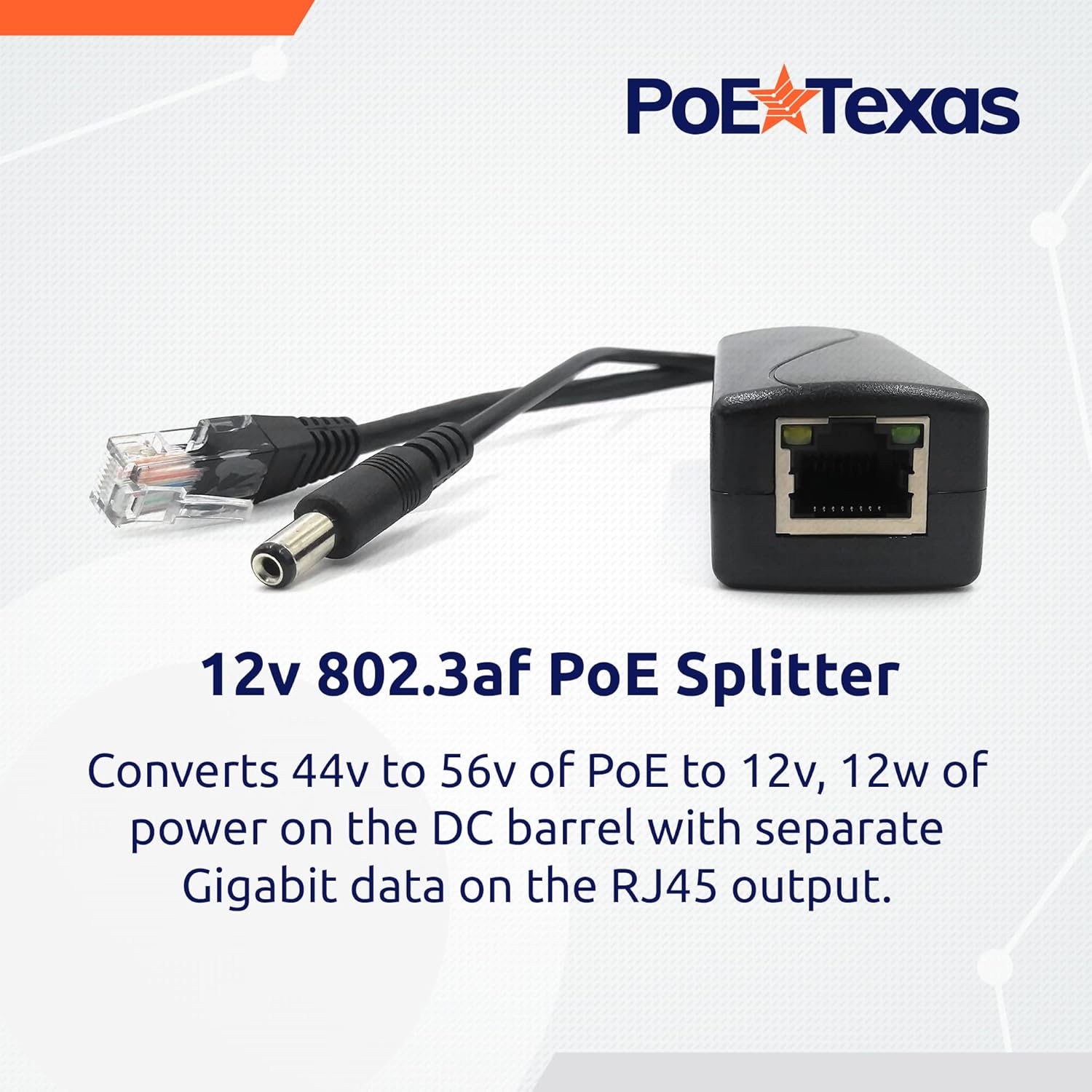 PoE Texas Splitter PoE 12V 802.3af Splitter - Power Any 12 Volt Device