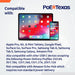 POE Texas Splitter PoE+ (802.3at) to USB-C Power + Data Delivery with 25 Watt Output - USB-C compatible w/ iPad Pro 12.9", Surface Go, Galaxy Tab