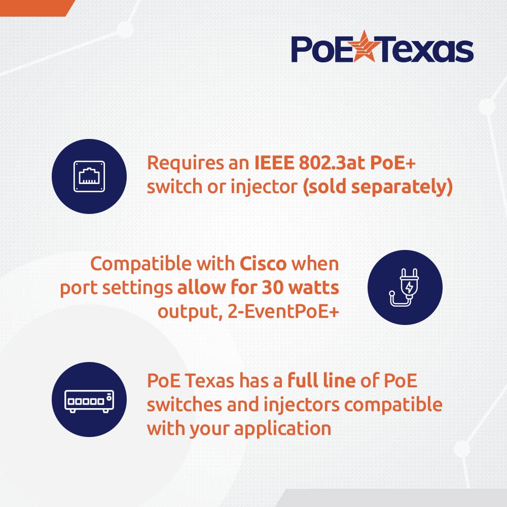 POE Texas Splitter PoE+ (802.3at) to USB-C Power + Data Delivery with 25 Watt Output - USB-C compatible w/ iPad Pro 12.9", Surface Go, Galaxy Tab