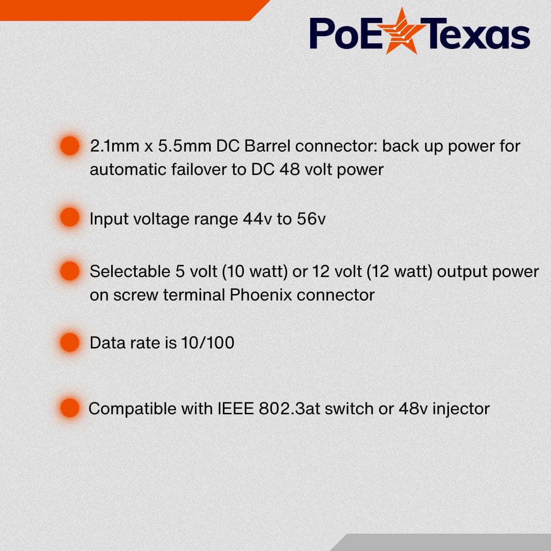 POE Texas Splitter PoE Management Board for Single Board Computers