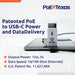 POE Texas Splitter POE to USB-C Power and Data Delivery with 15 Watt Output for iPad Air, Surface Go, Galaxy Tab and More - 10/100 Mbps