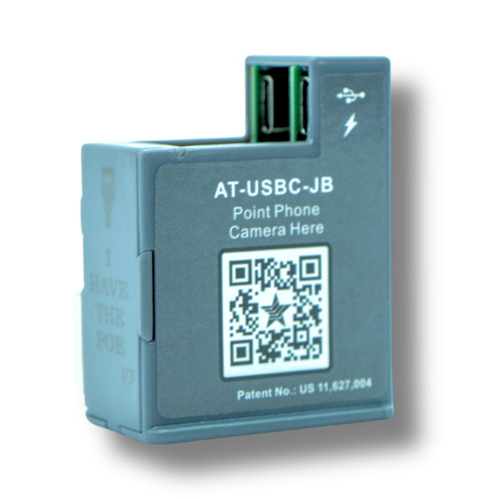 POE Texas Splitter POE+ to USB-C Power and Data Delivery with 25 Watt Output for iPad Pro, Surface Go, Galaxy Tab and More - 10/100 Mbps with USB-C Cable