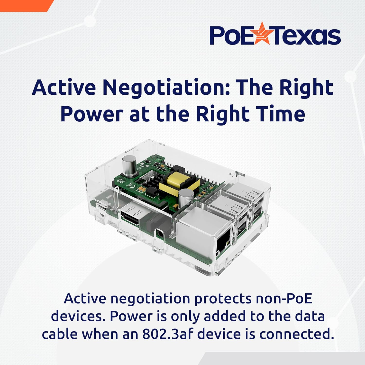 PoE Texas Splitter Power Over Ethernet (PoE) HAT for Raspberry Pi 3 B+ 4 and 802.3af PoE Network