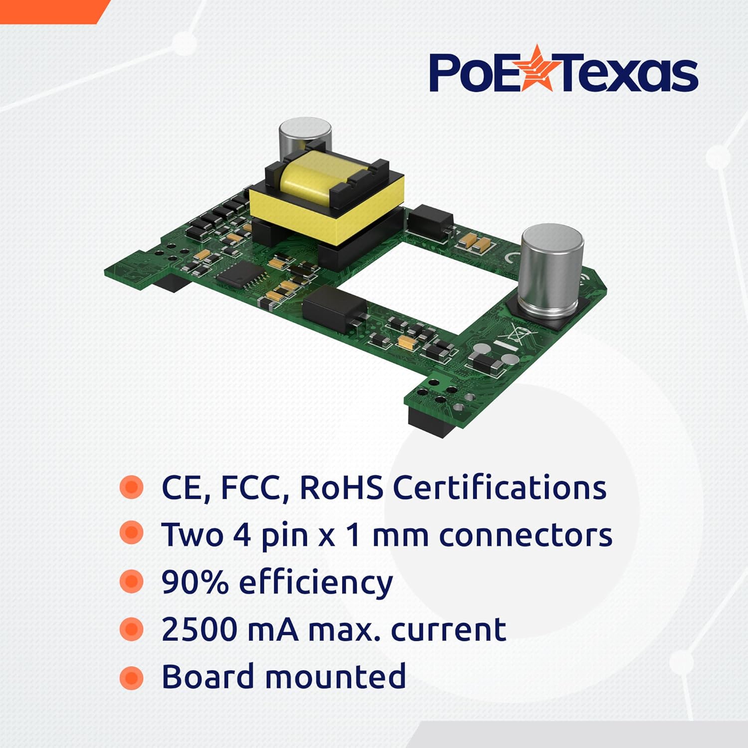 PoE Texas Splitter Power Over Ethernet (PoE) HAT for Raspberry Pi 3 B+ 4 and 802.3af PoE Network