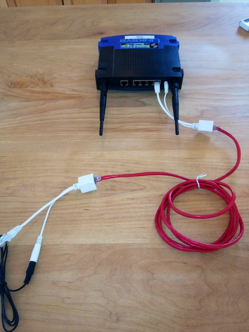 PoE Texas Splitter Single Inline 10/100 Mode B Splitter and Injector Kit - 2.1 mm DC Barrel