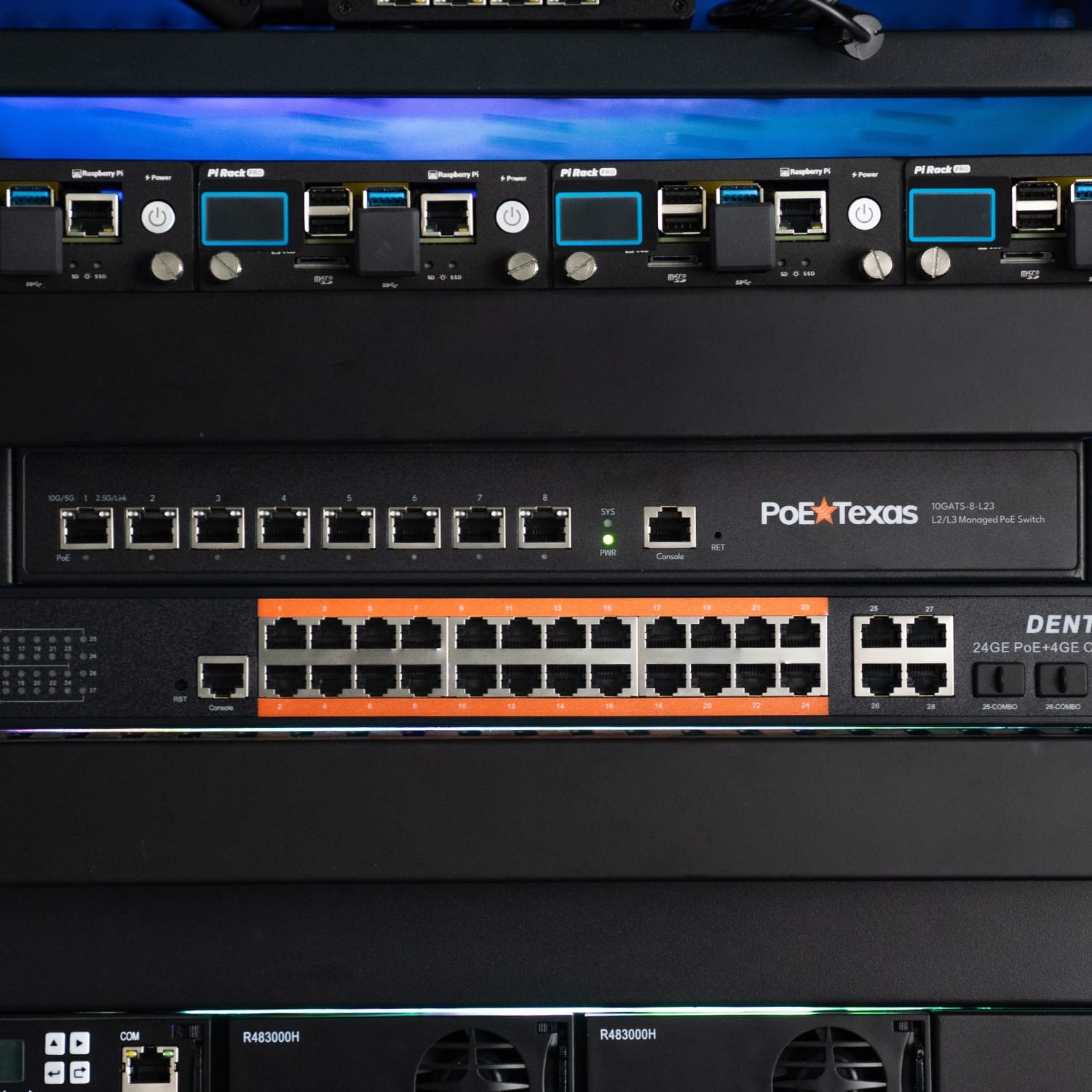 POE Texas Switch 8-Port Layer 3 10 Gigabit Managed PoE+ (IEEE 802.3at) Switch