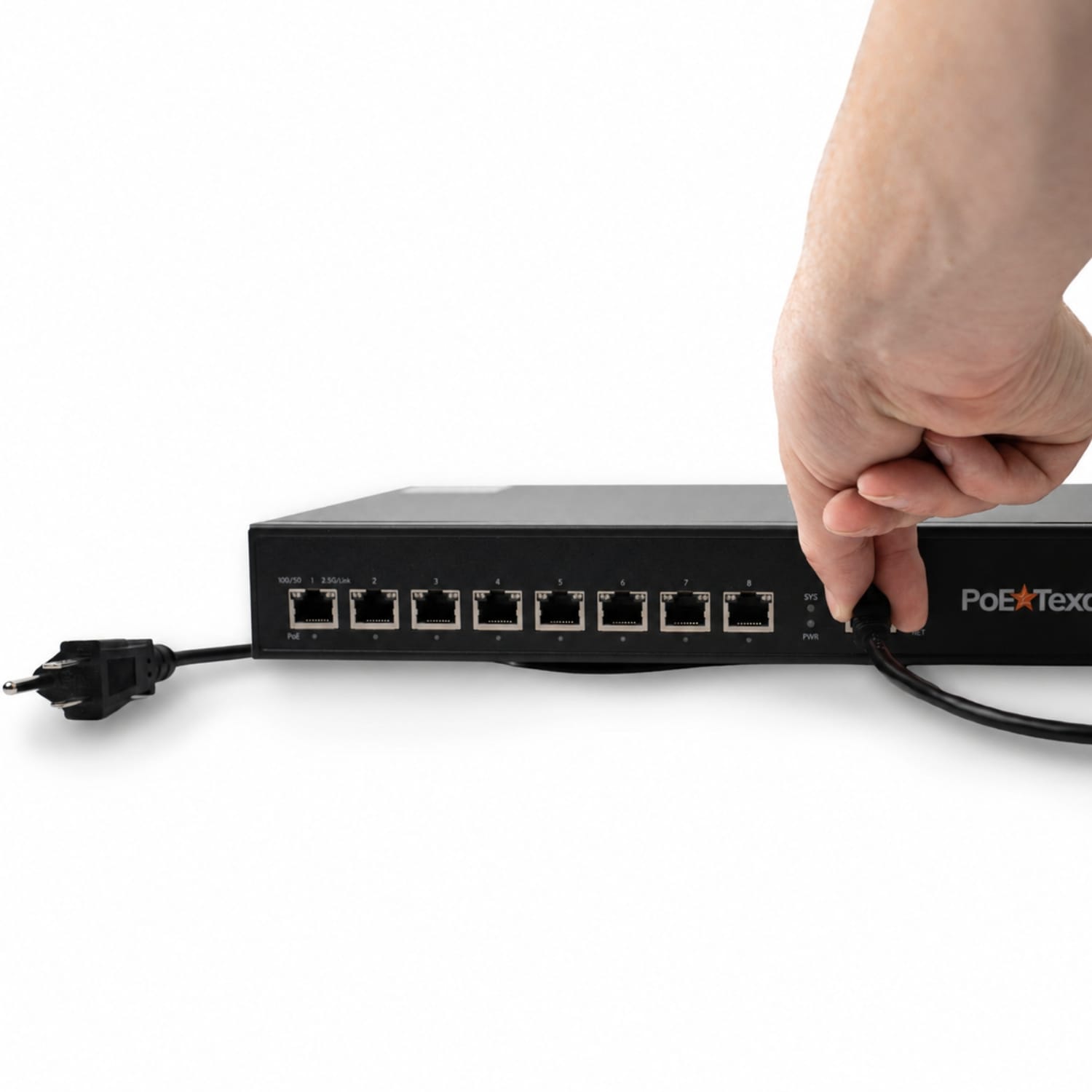 POE Texas Switch 8-Port Layer 3 10 Gigabit Managed PoE+ (IEEE 802.3at) Switch