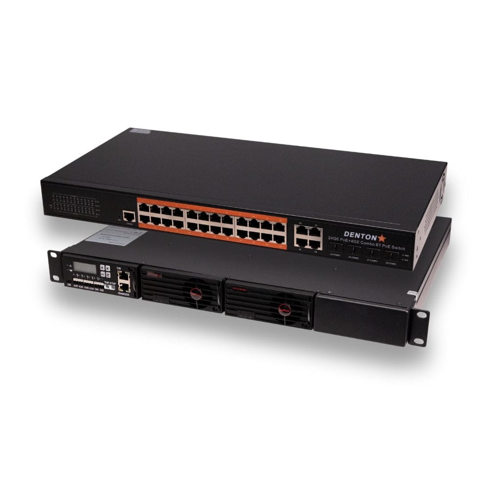 POE Texas Switch Fanless 24-Port Gigabit Layer 2 Managed IEEE 802.3bt Switch with 53V3000W Power Supply