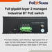 POE Texas Switch Industrial Fanless 8-Port Layer 2 Managed 802.3bt Switch for PoE Lighting & Automation