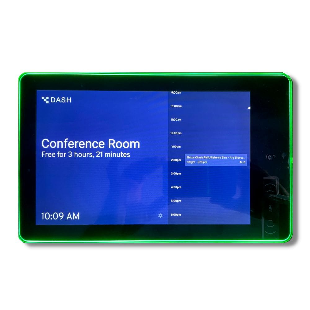 PoE Texas Display 10" Touchscreen Room Scheduler with Highly Visible LED Ring